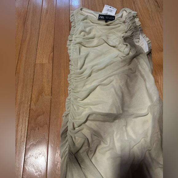 NWT Zara Yellow and Grey Maxi Dress Size Small - Picture 6 of 11